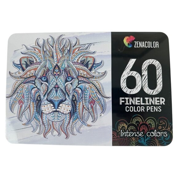 ZENACOLOR 60 Color PENS Markers Intense Scrapbooking Coloring Line NEW - Picture 1 of 11
